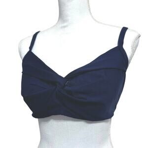 Athleta Size 40 B/C Twist Up Underwire Bikini Swim Top Caspian Blue 386376